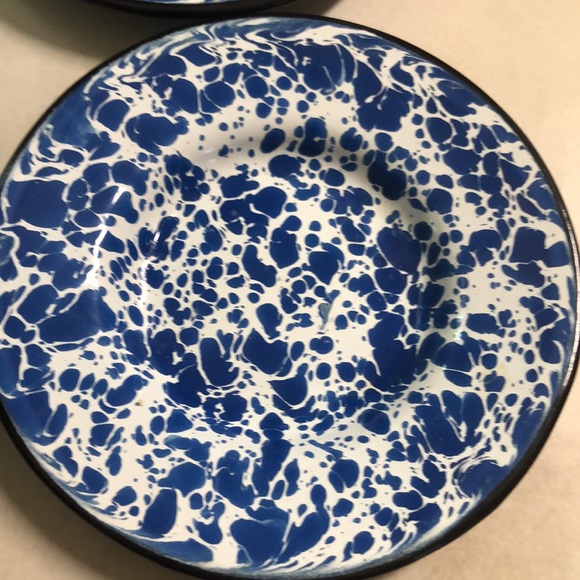 NWOT demitasse enamel spatter cups & saucers - Picture 2 of 4